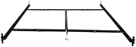 Hook in Bed Rail with Center Support/Crossarms/2 Legs/Adjustable Glides, 82-Inch, Queen/Eastern King