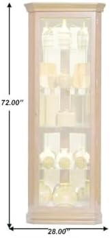 Pulaski Furniture Wood Framed 4 Shelf Corner Curio Cabinet in Cherry Brown