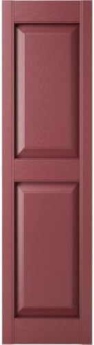 Mid America 00021247002 Standard Size Williamsburg Double Panel Vinyl Shutters, w/Installation Shutter-Lok's & Matching Screws (Per Pair), 002, 12"W x 47"H, Black