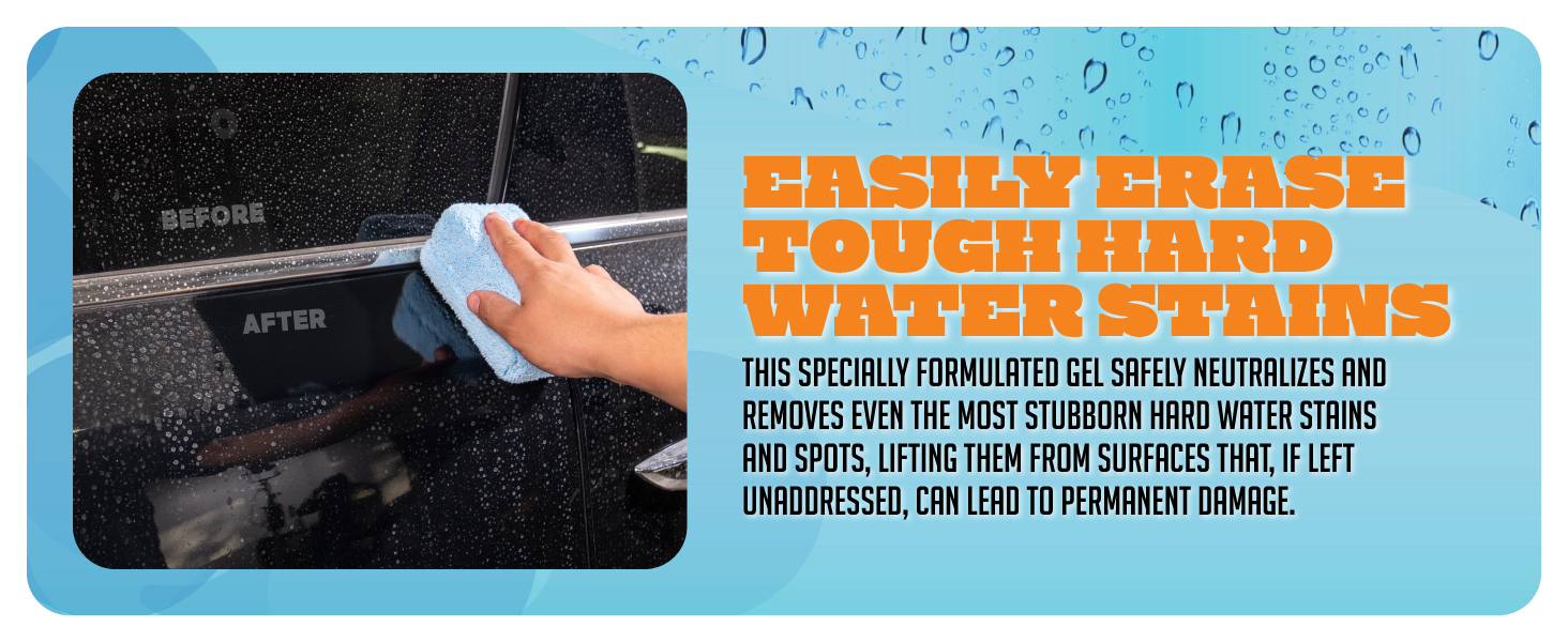 Heavy Duty Water Spot Remover applied to paint to eliminate mineral deposits and marks