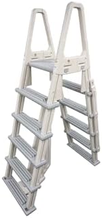 Confer Plastics 7000X Eliminator A-Frame Pool Ladder | Made in USA | Adjustable 48–54 in | Lockable Outer Steps | Heavy-Duty, Stable
