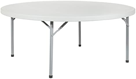 Office Star Resin Folding Table for Banquets, Picnics, and Parties, 71 Inch, Round