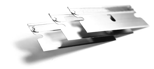 Single Edge Razor Blade 10 Pack - Straight Edge Razor - Ten Sharp Flat Blades in Convenient Storage Box - Oven Scraper Razors Refills - Heavy Duty