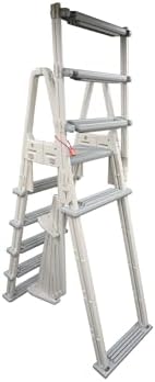 Confer Plastics 7000X Eliminator A-Frame Pool Ladder | Made in USA | Adjustable 48–54 in | Lockable Outer Steps | Heavy-Duty, Stable