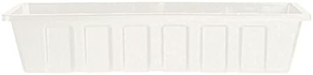 Root & Vessel Poly-Pro Plastic Flower Box Planter, White, 30-Inch