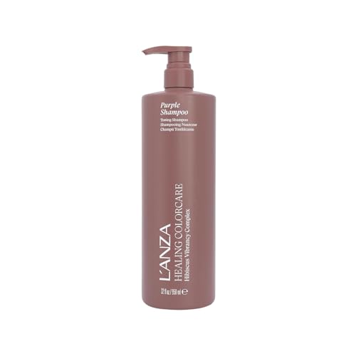 L'ANZA Healing Colorcare Purple Shampoo For Blondes & Highlights Purple Toning Shampoo, Neutralizes Brass, Brightens Blonde, Adds Shine, Repairs, Moisturizing, Color Safe, Sulfate Free