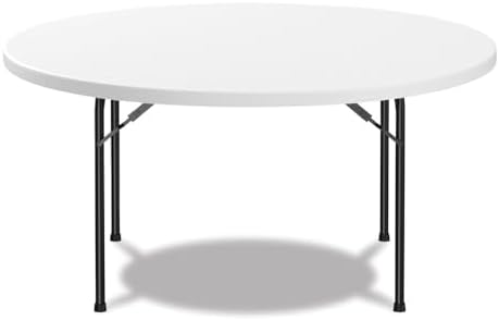 Round Plastic Folding Table, 60" Diameter x 29.25h, White