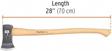 Truper Boy's Axe, 2.25 lb Forged Steel Head, 28-Inch American Hickory Wood Handle