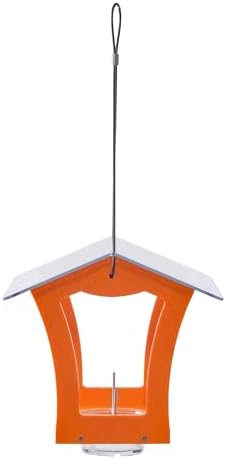 Birds Choice Oriole Bird Feeder | Hanging Bird Feeder for Jelly & Orange Halves | Includes Cup & Fruit Pegs | Recycled Plastic | Sturdy for Garden, Backyard, & Outdoor | 2 Cup Capacity, Orange | Includes Jelly Cup and Fruit Pegs, Recycled Plastic in Oran…