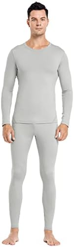 PISIQI Thermal Underwear Men Long Johns Set Ultra-Soft with Fleece Lined Base Layer Winter Skiing Warm Top & Bottom