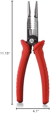 NEIKO 02037A Compact Wire Stripper | 4-in-1 Multi Purpose Electricians Pliers | Wire Crimper, Cutter and Gripper | 12-20 AWG Wire Service Tool | Crimps Insulated & Non-Insulated | Electrical Stripping