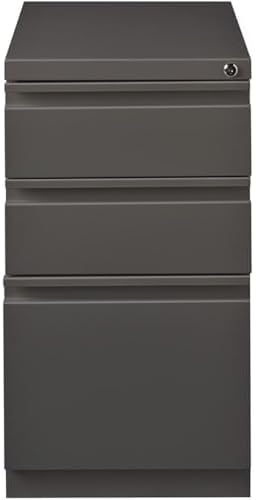 Pemberly Row 3 Drawers 27.75" Vertical White Metal Filing Cabinet Lockable Pre-Assembled Stationary Letter Size for Home, Office
