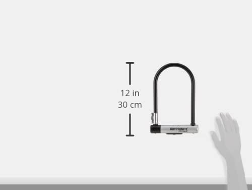 Kryptonite Kryptolok Mini-7 Bike U-Lock, 4ft Security Cable and Keys | 12.7mm hardened steel shackle, double deadbolt design, includes FlexFrame-U mounting bracket and 10mm looped steel cable