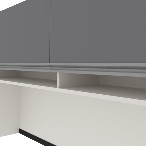 BESTAR Connexion U-Shaped Workstation with Two Oversized Pedestals, Slate/Sandstone | With Two Oversized Pedestals