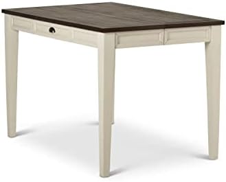 Steve Silver Furniture Cayla Counter 7pc Set, Farmhouse Styling, Includes One Counter Table and 6 Slat Back Chairs, Dining Room, 54" L x 54" W x 36" H