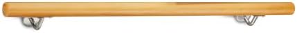 Relaxdays Wooden Handrail, Beech, 1000 mm/100 cm/1 m, Wall-Mount, with Plugs, Rustic 42 mm Diameter, Natural Banister