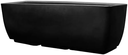 RTS Home Accents 30" Urban Rectangular Garden Planter, Graphite - Stylish, Durable, and Weather-Resistant Planter for Outdoor Gardens, Patios, and Urban Spaces