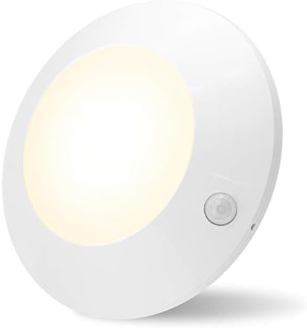 HONWELL Motion Sensor Light Indoor Ceiling Light Cordless Motion Sensor Light Battery Powered LED Warm White Light for Closet Cabinet Kitchen