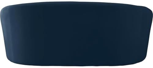 Meridian Furniture 610Black-L Riley Collection Modern | Contemporary Velvet Upholstered Loveseat with Rounded Contemporary Design, Black
