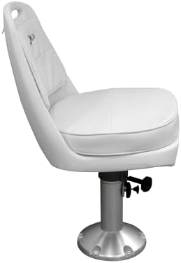 Wise 8WD013-7-710 Standard Pilot Chair with Adjustable Height Pedestal and Seat Mount, White