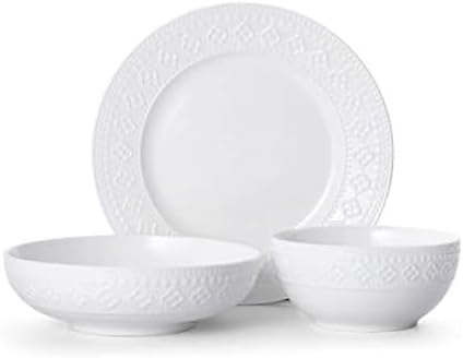 Pfaltzgraff Haisley 12-Piece Dinnerware Set, White