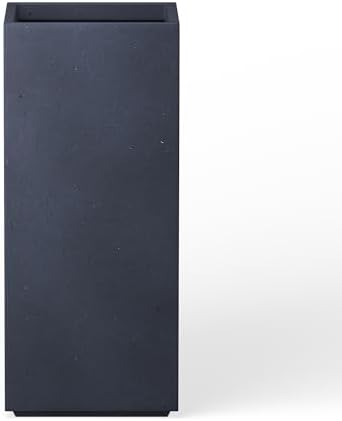Kante Accent Column Square Pale Gray Concrete Planter 23.6" H, Outdoor