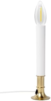 Creative Hobbies Electric Window Candle Lamp with Brass Plated Base, Dusk to Dawn Sensor Turns Candle on in Dark and Off in Light, Ready to Use!