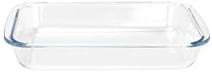 FOYO Basics Tempered Glass Baking Dish, 1.6 Quart Clear Oblong Dish Set, Casserole Dish Cooking Oven Bake