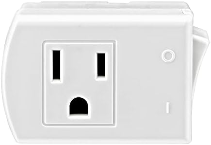 Leviton 15 Amp, 125-Volt AC 3-Wire Grounded Switch Tap with ON/OFF Button, 1470-W, White