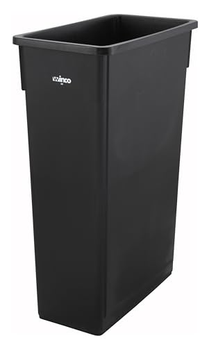 Winco Slender Trash Can, 23-Gallon, Brown | Great for Kitchens, Dining Areas and Back-of-house Cleanup