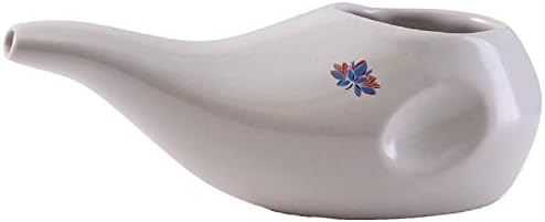 Best Rated Ceramic Neti Pot - Ergonomic Design and Hand-Made, Seafoam Green