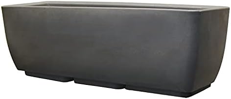 RTS Home Accents 30" Urban Rectangular Garden Planter, Graphite - Stylish, Durable, and Weather-Resistant Planter for Outdoor Gardens, Patios, and Urban Spaces