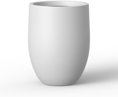 Kante Tall Concrete Planter 21.7" Modern White Floor Pot for Indoor Outdoor
