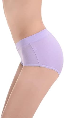 Buankoxy Women's Mid-Rise Stretch Cotton Panties, Assorted Colors