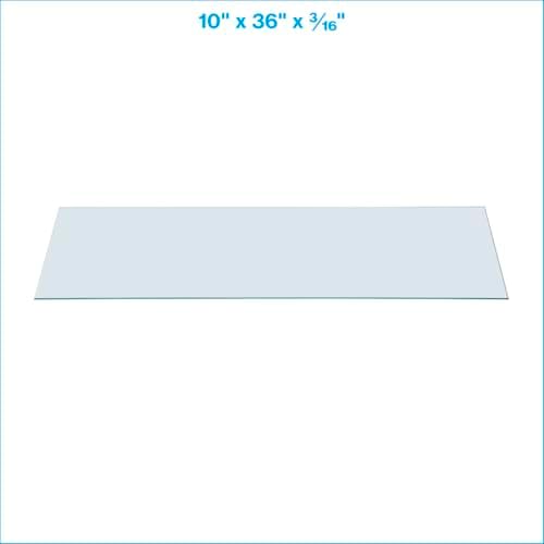 Tempered Glass Shelf - Set of 2, 10" x 36" x 3/16" - Stylish & Sturdy Floating Shelves