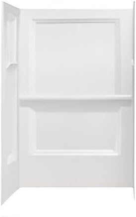 Mustee 748-32WHT Durawall 73.25-in x 48-in x 32-in Fiberglass Shower Walls for Rectangular Showers