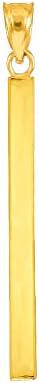 Women's 14k Yellow Gold Dainty High Polish Vertical Bar Charm Pendant