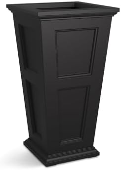 Mayne Fairfield 40in Tall Square Planter, Black | Indoor/Outdoor, All season, Fade resistant, 15-year warranty