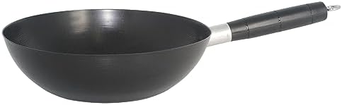 IMUSA 9.5 Inch Carbon Steel Nonstick Wok with Cool-touch Handle, Black | Cool-Touch Handle, Ideal for Stir Fry, Great for Everyday Meals