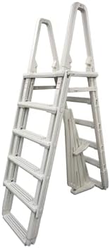 Confer Plastics 7100X Evolution 48" to 54" Adjustable A Frame Above Ground Swimming Pool Entry Ladder with Flip Up and Locking Section for Safety