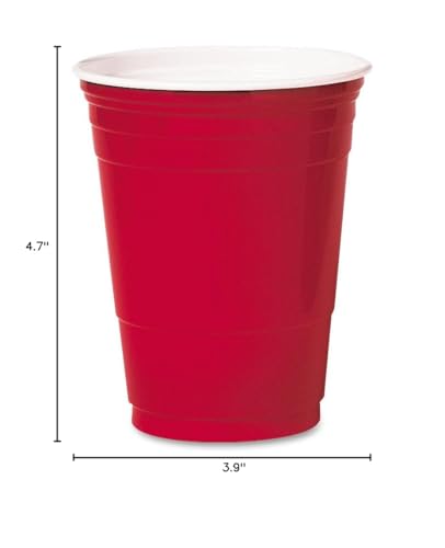 Dart P16R 16 oz Coex Str Wall PS Party Cup Red (Case of 1000) (P16RCT)