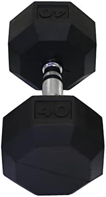 Ader Octagon Deluxe Professional Rubber Dumbbell Contoured Handle, Sold As 1 Piece (2 Lbs-120 Lbs)