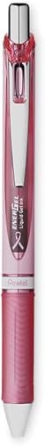 Pentel Pink BCA EnerGel Retractable Liquid Gel Pen, (0.7mm), Medium Line, Metal Tip, Pink Barrel, Black Ink, Pack of 3 (BL77PBP3A-BC)