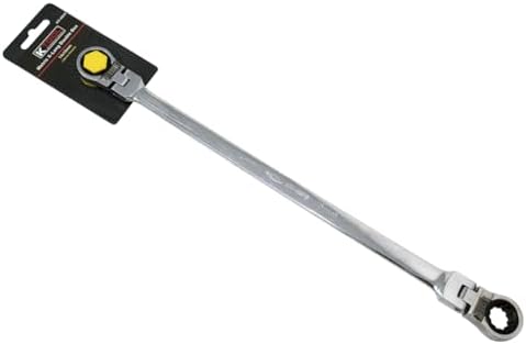 K Tool International 43515 Reversible Double Box Metric Ratchet Wrench for Garages, Repair Shops and DIY, 14mm - 15mm, 72-Tooth, Forged, Heat Treated
