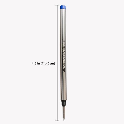 Monteverde Rollerball Refill to Fit Montblanc, Fine, Blue, 2 Pack | Rollerball refill delivers fluid ink flow, bold lines