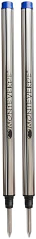 Monteverde Rollerball Refill to Fit Montblanc, Fine, Blue/Black, 2 Pack | Rollerball refill delivers fluid ink flow, bold lines