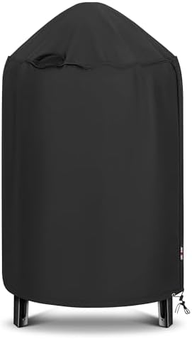 Unicook Round Smoker Cover 30 Inch, Heavy Duty Waterproof Charcoal Kettle BBQ Grill Cover, Fade Resistant Barrel Protector, Fits Weber Char-Griller Akorn Kamado and More, 30" Dia x 36" H