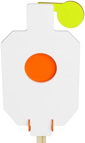 Highwild AR500 Steel Hostage Target 12" x 20" x 3/8" Armored Steel Bullseye Reactive IDPA Shooting Target with 2X4 T-Post Bracket