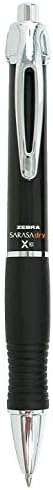 Zebra Pen SARASA X10 Retractable Gel Pen, Black Ink, 0.7mm, 12-Pack | Rapid-Dry Ink, Smooth, Smear-Resistant, Wide Barrel, Ideal for Left-Handed Writers, Note-Taking, Medium Point Tip (42620)