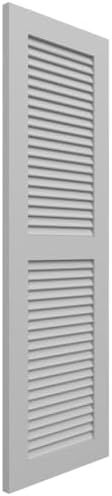 18"W x 60"H True Fit PVC Two Equal Louver Shutters, Unfinished (Per Pair - Hardware Not Included)